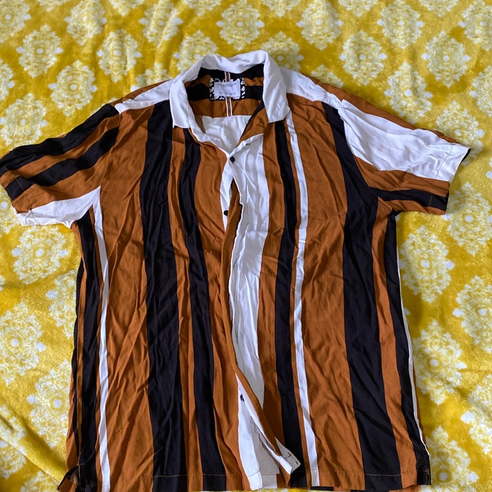 Pin striped button down.